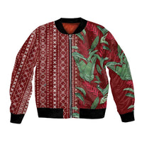 Women's Day Samoa Malu Tattoo Inspired Mix Teuila Bomber Jacket Scarlet LT7 Unisex Scarlet - Polynesian Pride
