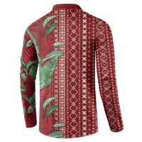 Women's Day Samoa Malu Tattoo Inspired Mix Teuila Button Sweatshirt Scarlet LT7 - Polynesian Pride