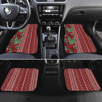 Women's Day Samoa Malu Tattoo Inspired Mix Teuila Car Mats Scarlet LT7 Set 4pcs Scarlet - Polynesian Pride