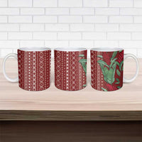 Women's Day Samoa Malu Tattoo Inspired Mix Teuila Ceramic Mug Scarlet LT7 - Polynesian Pride