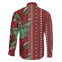 Women's Day Samoa Malu Tattoo Inspired Mix Teuila Family Matching Off The Shoulder Long Sleeve Dress and Hawaiian Shirt Scarlet