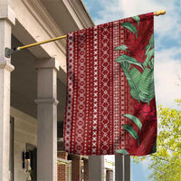 Women's Day Samoa Malu Tattoo Inspired Mix Teuila Garden Flag Scarlet LT7 House Flag Scarlet - Polynesian Pride