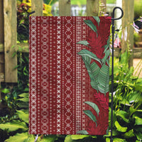 Women's Day Samoa Malu Tattoo Inspired Mix Teuila Garden Flag Scarlet LT7 Garden Flag Scarlet - Polynesian Pride