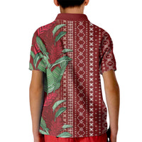 Women's Day Samoa Malu Tattoo Inspired Mix Teuila Kid Polo Shirt Scarlet LT7 - Polynesian Pride