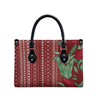 Women's Day Samoa Malu Tattoo Inspired Mix Teuila Leather Bag Scarlet LT7 - Polynesian Pride