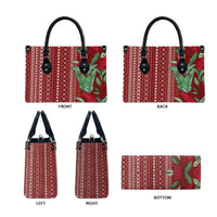 Women's Day Samoa Malu Tattoo Inspired Mix Teuila Leather Bag Scarlet LT7 - Polynesian Pride