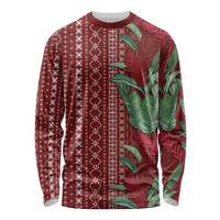 Women's Day Samoa Malu Tattoo Inspired Mix Teuila Long Sleeve Shirt Scarlet LT7 Unisex Scarlet - Polynesian Pride
