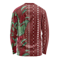 Women's Day Samoa Malu Tattoo Inspired Mix Teuila Long Sleeve Shirt Scarlet LT7 - Polynesian Pride
