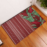 Women's Day Samoa Malu Tattoo Inspired Mix Teuila Rubber Doormat Scarlet LT7 - Polynesian Pride