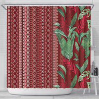 Women's Day Samoa Malu Tattoo Inspired Mix Teuila Shower Curtain Scarlet LT7 - Polynesian Pride