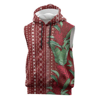 Women's Day Samoa Malu Tattoo Inspired Mix Teuila Sleeveless Hoodie Scarlet LT7 Scarlet - Polynesian Pride