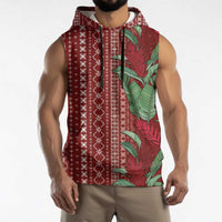 Women's Day Samoa Malu Tattoo Inspired Mix Teuila Sleeveless Hoodie Scarlet LT7 - Polynesian Pride