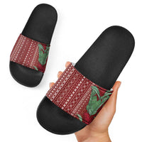 Women's Day Samoa Malu Tattoo Inspired Mix Teuila Slide Sandals Scarlet LT7 - Polynesian Pride