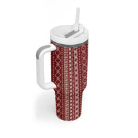 Women's Day Samoa Malu Tattoo Inspired Mix Teuila Tumbler With Handle Scarlet LT7 - Polynesian Pride