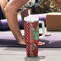 Women's Day Samoa Malu Tattoo Inspired Mix Teuila Tumbler With Handle Scarlet LT7 - Polynesian Pride