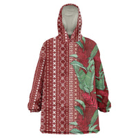Women's Day Samoa Malu Tattoo Inspired Mix Teuila Wearable Blanket Hoodie Scarlet LT7 One Size Scarlet - Polynesian Pride