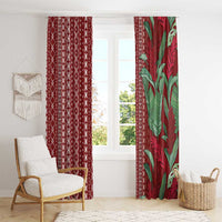 Women's Day Samoa Malu Tattoo Inspired Mix Teuila Window Curtain Scarlet LT7 - Polynesian Pride