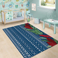 Women's Day Samoa Malu Tattoo Inspired Mix Teuila Area Rug Royal Blue LT7 - Polynesian Pride