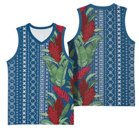 Women's Day Samoa Malu Tattoo Inspired Mix Teuila Basketball Jersey Royal Blue LT7 - Polynesian Pride