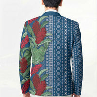 Women's Day Samoa Malu Tattoo Inspired Mix Teuila Blazer Royal Blue LT7 - Polynesian Pride