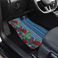 Women's Day Samoa Malu Tattoo Inspired Mix Teuila Car Mats Royal Blue LT7 - Polynesian Pride