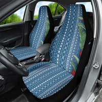 Women's Day Samoa Malu Tattoo Inspired Mix Teuila Car Seat Cover Royal Blue LT7 - Polynesian Pride