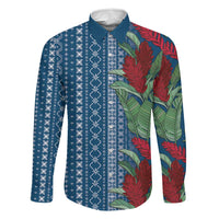 Women's Day Samoa Malu Tattoo Inspired Mix Teuila Family Matching Tank Maxi Dress and Hawaiian Shirt Royal Blue