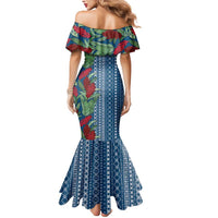 Women's Day Samoa Malu Tattoo Inspired Mix Teuila Mermaid Dress Royal Blue LT7 - Polynesian Pride
