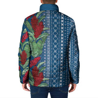 Women's Day Samoa Malu Tattoo Inspired Mix Teuila Padded Jacket Royal Blue LT7 - Polynesian Pride