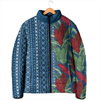 Women's Day Samoa Malu Tattoo Inspired Mix Teuila Padded Jacket Royal Blue LT7 - Polynesian Pride