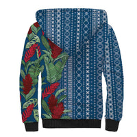 Women's Day Samoa Malu Tattoo Inspired Mix Teuila Sherpa Hoodie Royal Blue LT7 - Polynesian Pride