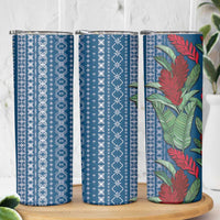 Women's Day Samoa Malu Tattoo Inspired Mix Teuila Skinny Tumbler Royal Blue LT7 - Polynesian Pride