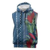 Women's Day Samoa Malu Tattoo Inspired Mix Teuila Sleeveless Hoodie Royal Blue LT7 Royal Blue - Polynesian Pride