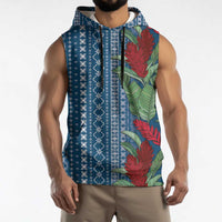 Women's Day Samoa Malu Tattoo Inspired Mix Teuila Sleeveless Hoodie Royal Blue LT7 - Polynesian Pride