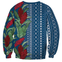 Women's Day Samoa Malu Tattoo Inspired Mix Teuila Sweatshirt Royal Blue LT7 - Polynesian Pride
