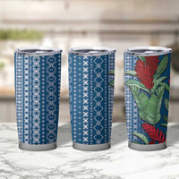 Women's Day Samoa Malu Tattoo Inspired Mix Teuila Tumbler Cup Royal Blue LT7 - Polynesian Pride