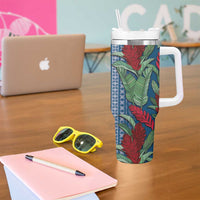 Women's Day Samoa Malu Tattoo Inspired Mix Teuila Tumbler With Handle Royal Blue LT7 - Polynesian Pride