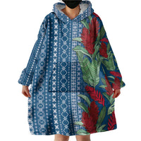 Women's Day Samoa Malu Tattoo Inspired Mix Teuila Wearable Blanket Hoodie Royal Blue LT7 - Polynesian Pride