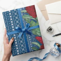 Women's Day Samoa Malu Tattoo Inspired Mix Teuila Wrapping Paper Royal Blue LT7 - Polynesian Pride