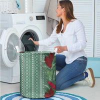 Women's Day Samoa Malu Tattoo Inspired Mix Teuila Laundry Basket Sage Green LT7 - Polynesian Pride
