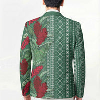 Women's Day Samoa Malu Tattoo Inspired Mix Teuila Blazer Sage Green LT7 - Polynesian Pride