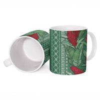 Women's Day Samoa Malu Tattoo Inspired Mix Teuila Ceramic Mug Sage Green LT7 - Polynesian Pride