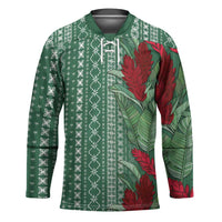 Women's Day Samoa Malu Tattoo Inspired Mix Teuila Hockey Jersey Sage Green LT7 Unisex Sage Green - Polynesian Pride