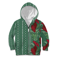 Women's Day Samoa Malu Tattoo Inspired Mix Teuila Kid Hoodie Sage Green LT7 Zip Hoodie Sage Green - Polynesian Pride