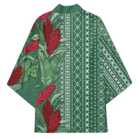 Women's Day Samoa Malu Tattoo Inspired Mix Teuila Kimono Sage Green LT7 - Polynesian Pride