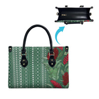 Women's Day Samoa Malu Tattoo Inspired Mix Teuila Leather Bag Sage Green LT7 - Polynesian Pride