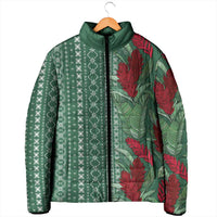 Women's Day Samoa Malu Tattoo Inspired Mix Teuila Padded Jacket Sage Green LT7 - Polynesian Pride