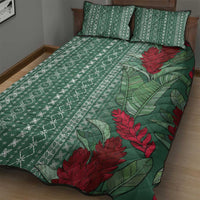Women's Day Samoa Malu Tattoo Inspired Mix Teuila Quilt Bed Set Sage Green LT7 - Polynesian Pride