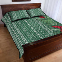 Women's Day Samoa Malu Tattoo Inspired Mix Teuila Quilt Bed Set Sage Green LT7 - Polynesian Pride