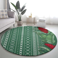 Women's Day Samoa Malu Tattoo Inspired Mix Teuila Round Carpet Sage Green LT7 - Polynesian Pride